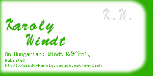 karoly windt business card